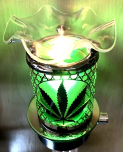 Electric Marijuana Cordless Plug-in Aroma Lamp/Nite Lamp/Wax Warmer/Oil Burner - Picture 1 of 6