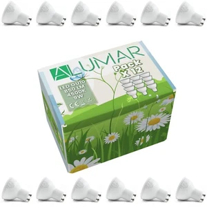 12 Bombillas LED GU10 Luz Blanco Neutro 4500K de 9W (equivalente a 80W) 850 LM - Imagen 1 de 8