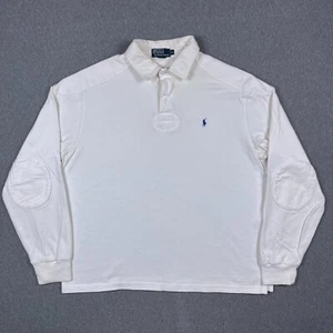 Vintage 90s Polo Ralph Lauren Shirt Mens XL Rugby Ivory White Rugby READ - Picture 1 of 14