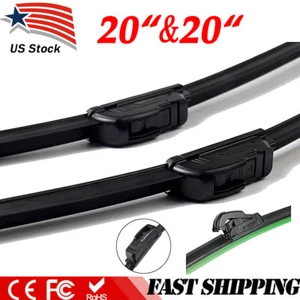 20"+20" Windshield Wiper Blades High Quality Beam Premium Hybrid silicone J-Hook - Picture 1 of 12