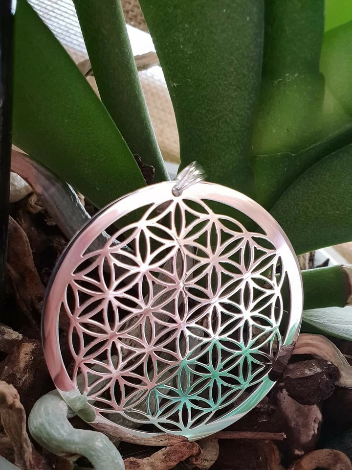 Blume des Lebens Anhänger Neu Silber 4,8cm  - Bild 1 von 3