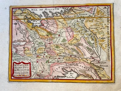 MOSCOVIA UCRANIA POLONIA 1705 NICOLAS DE FER MAPA GRABADO ANTIGUO SIGLO XVIII Foto 1 de 4