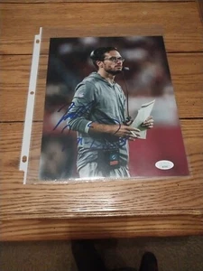 Fotografía autografiada por Mike McDaniel de los Miami Dolphins 8x10 JSA - Imagen 1 de 4