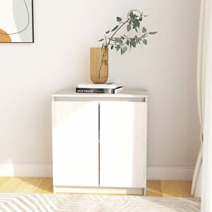 Side Cabinet White 60x36x65  Solid Pinewood E8Z8