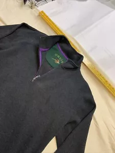 Maglione Orvis Uomo Blu 1/4 Quarto Cerniera Finto Collo Cotone Medio Carbone - Foto 1 di 7