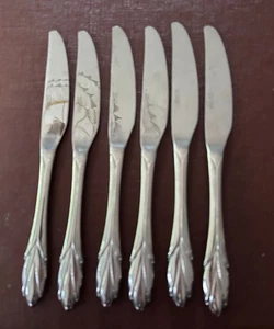 6er Set Mikasa Edelstahl Buttermesser CHAPELLE Muster verzierte Griffe 9" - Bild 1 von 5