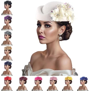 Sombreros de iglesia para mujeres Sombreros de iglesia de ala ancha Juegos con disfraces Fiesta Halloween - Imagen 1 de 40