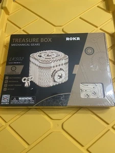 New Sealed ROKR Treasure Box Mechanical Gears 3D Wooden Puzzle LK502 - Picture 1 of 8