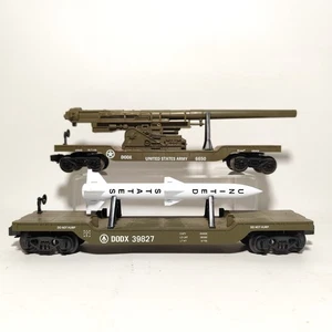 Spur O K-Line DODX 39827 Raketenwagen & 6650 Artillerie Flachwagen Haubitze US Army - Bild 1 von 6