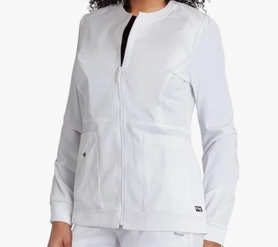 Barco Grey's Anatomy Women's Scrubs White Warm Up Jacket Size M Medical NWT - Image 1 of 4