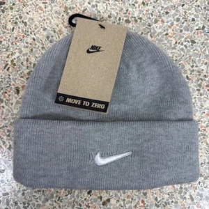 Nike Beanie Knit Hat Peak Swoosh Gray HF0187-063 Adult One Size - Picture 1 of 7
