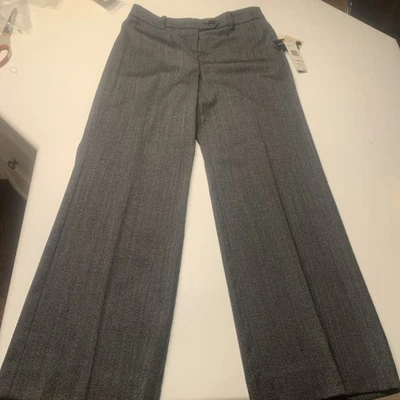 Pantalones elásticos Jones New York Petite 10P negro blanco mezcla de lana espiga nuevos con etiquetas Foto 1 de 4