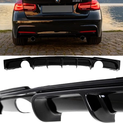 Sport Diffuser Rear Lip Black High Gloss Fits BMW F30 F31 M Package 335 - Image 1 of 2