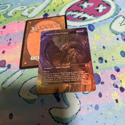 Ancient Brass Dragon Full Art Foil Mtg Play Test Card  - Image 1 of 2