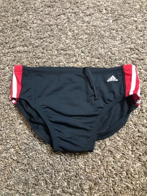Adidas Hombre Calzoncillo de Natación Empalme Sólido Negro Rojo Talla 32 Foto 1 de 3