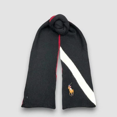 Bufanda de lana vintage Polo Ralph Lauren clásica tejida invierno calentador cuello bufandas Foto 1 de 4