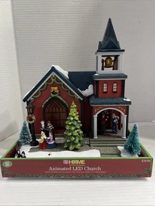 Rite Aid home animated LED Christmas Church Scene with choir & Bell ringers NEW - Picture 1 of 6