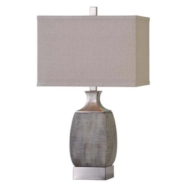 Uttermost Caffaro Textured Rust Bronze Ceramic Table Lamp - Gray (27143-1)