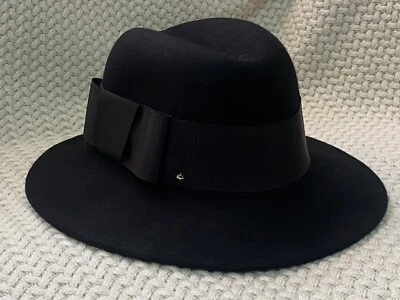 Шляпа Kate Spade New York «Hats Off» 100% шерсть широкополая - черная с бантом - Изображение 1 из 4