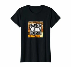 T shirt grafica maglietta nera donna taglia grande dritta Outta Rochester regalo divertente - Foto 1 di 1