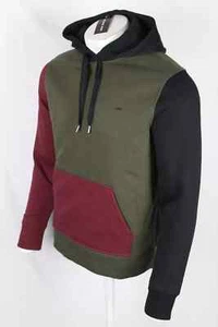 Michael Kors Herren Hoodie Color Block Fleece Sweatshirt Olivgrün - Bild 1 von 4