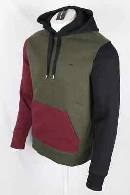 Michael Kors Men's Hoodie Color Block Fleece Sweatshirt Olive Green - Image 1 of 4