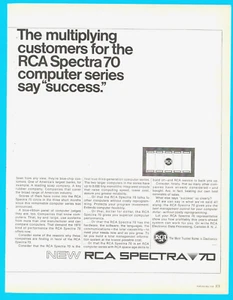 Pubblicità RCA Spectra computer elettronica prima stampa vintage 1965 - Foto 1 di 3