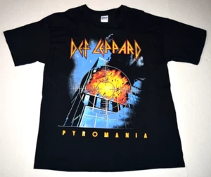 Vintage Band T-Shirt Def Leppard Size M/L 90s Pyromania Anniversary Screen Print - Picture 1 of 10