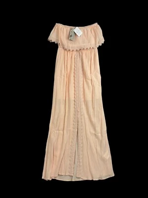 Maxi Vestido Hint of Mint Mujer Gasa Melocotón Sin Tirantes Talla S Nuevo con Etiquetas Foto 1 de 4