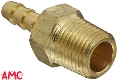 Anderson Metals 57001-0302 Brass Hose Fitting Adapter 3/16" Barb x 1/8" NPT Male - Image 1 of 4