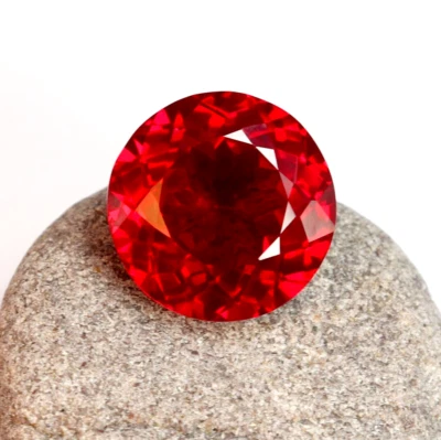 Natural Round Cut Red Ruby 7.00 Ct CERTIFIED Loose Gemstone With Free Gift - Image 1 of 4