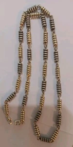 Tane Mexican Sterling Silver & Gold Vermeil Heavy Link Chain Necklace 22" 61g - Picture 1 of 9