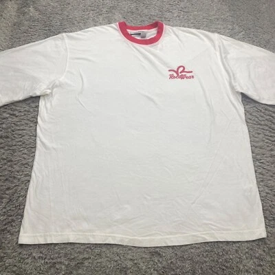 Camisa De Colección Rocawear Hombres 3XL Blanca Años 90 Estilo Béisbol Hip Hop Y2K Rencor Cuello Redondo Foto 1 de 4