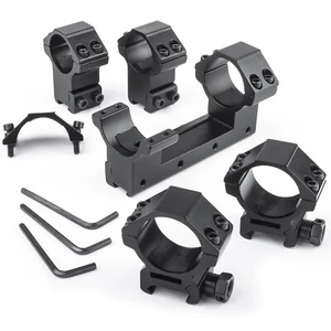 GunTuff Rifle Scope Mount Rings 11mm 3/8" Picatinny 1" 30mm Medium High Weaver - Picture 1 of 21