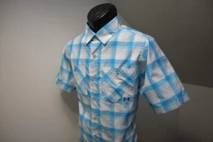 Under Armour Button Up Camp Shirt Casual Plaid Hiking Outdoors Mens Size Small - Picture 1 of 9