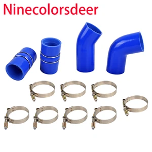 Kit de manguera de silicona para botas Intercooler para 04-05 Chevrolet GMC 6.6L Duramax LLY azul - Imagen 1 de 8