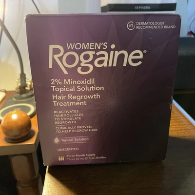 Solución tópica para mujer Rogaine 2% minoxidil - suministro para 3 meses 60 ml Foto 1 de 3