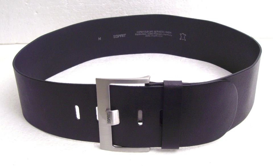 Schwarzer breiter Damen Gürtel, echtes Leder, Gr. M, TW 90, ESPRIT - Bild 1 von 4