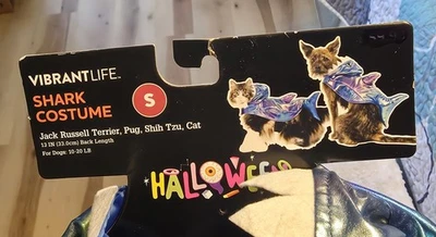 Nib Vibrant S Iridescent Halloween Shark Costume Pug Cat Jack Russell Shih Tsu - Image 1 of 3
