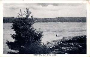 Vintage Reservoir East Otis Massachusetts Foto-Ton Postkarte 1939 - Bild 1 von 2
