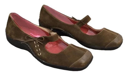 Naturalizer Daily Mary Jane Flats Womens 12WW Brown Suede Oxford Comfort Shoes - Image 1 of 4