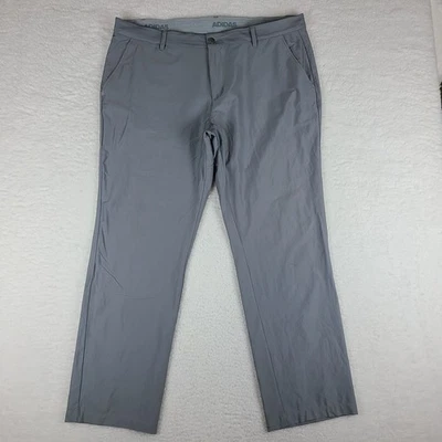 Pantalones chinos Adidas para hombre 40x32 gris pierna recta rendimiento tecnología golf * Foto 1 de 4