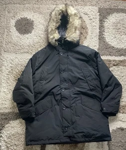 Polo Ralph Lauren Daunenparka Kunstfell Kapuze Herren 1XB Schwarz Neu ohne Etikett Winter Selten - Bild 1 von 7