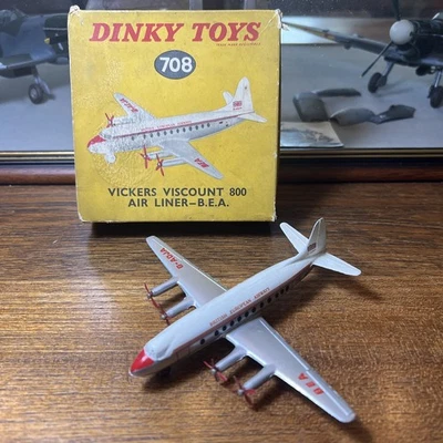 Dinky 708 Vickers Viscount 800 AIR LINER BEA G-AOJA Casi Como Nuevo y Caja Original Foto 1 de 4