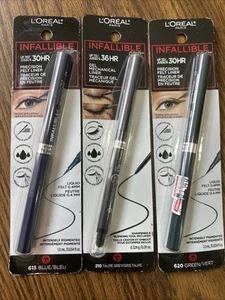 L'Oreal Paris Infallible Grip 30HR Precision Felt Liner,615 Blue,#210 Taupe Gray - Picture 1 of 2