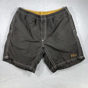 VTG 90S Polo Ralph Lauren Swimwear Dark Gray Swim Trunks Shorts Men's Size 2XL