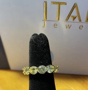 Anello donna Italo gioielli oro argento sterling + cristallo anello cocktail misura 5 - Foto 1 di 3