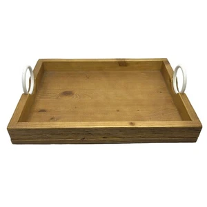 Bandeja decorativa para servir madera Etu Home Bianca mangos blancos 16""x12 - Imagen 1 de 8