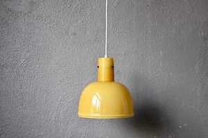 Vintage Skandinavische Kronleuchter oder Hängelampe Opalglas gelb Vintage - Bild 1 von 8