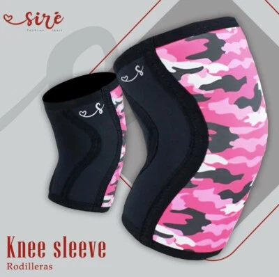 Rodilleras para gym color negro Con Estampado Militar Rosa, Azul O Gris - Image 1 of 4